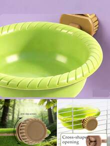 1PC Removable Bird Nest, Specifically Designed For Bird Bathing; Non-Slip Stand With Removable Bird Nest, Suitable For Birds To Rest, Bathe, And Eat; Comes With A Spiral-Shaped Round Perch And A Universal Hanging Bath; Bird Bathing Supplies - Round - View 4