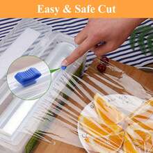 3pcs Reusable Plastic Wrap Cutter, Plastic Wrap Dispenser With Sliding Blade, Kitchen Organiser, Aluminum Foil And Plastic Wrap Storage Box, Suitable For Kitchen Countertop Or Wall Mount Kitchen Organizer - Multicolor - View 3