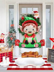1pc Christmas Elf, Christmas Street Light, Christmas Balloon Stack, Suitable For Christmas Party, Doorway Decoration, Birthday, New Year's Eve Event, Home Atmosphere Decoration - Multicolor - View 8