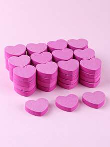 50Pcs/Pack Mini Heart Nail Buffers Double Sided Foam Rose Black Nail File Blocks Reusable Nail Polishing Sanding Blocks For Home Salon Manicure Natural Nail Shaping - Multicolor - View 8