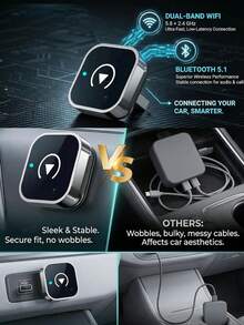 2-In-1 Wired To Wireless CarPlay Adapter, Compatible With IPhone And Android Phones, Plug And Play, No Latency, Fast And Stable Auto Connection, With USB/USB-C Port - A - View 4