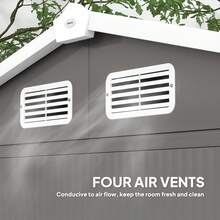 7 X 4ft Garden Shed - Light Grey Steel Storage Shed Frame With Foundation Kit In Metal For Garden - Light Grey - View 4