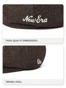 New Era Deep Brown Unisex Newsboy Cap, Minimalist Side Logo, Vintage Autumn/Winter Newsboy Cap - Brown - View 5