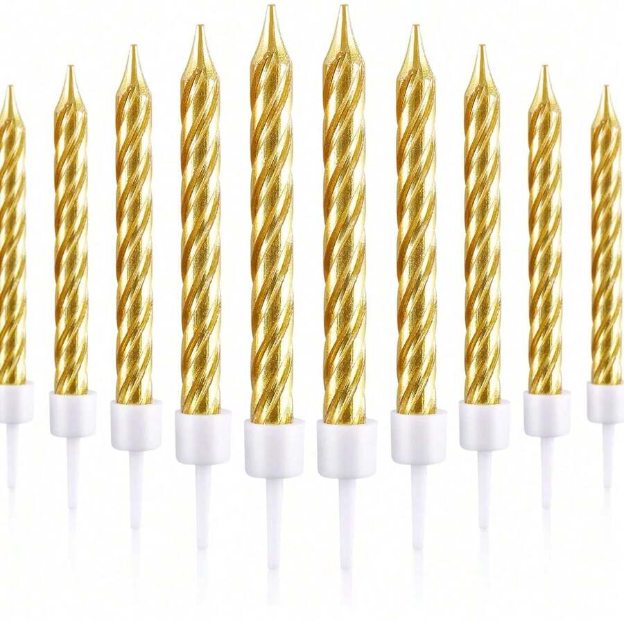 50 件螺旋蛋糕蜡烛、纸杯蛋糕装饰、生日周年婚礼派对蛋糕装饰