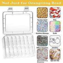 31pcs Transparent Plastic Storage Box, Perler Bead Storage, Gift Box Jewelry Box Accessory Storage Box, Packaging Box Mini Transparent Bead Storage Box With Hinged Lid, Space Saving, Back To School - A - View 2