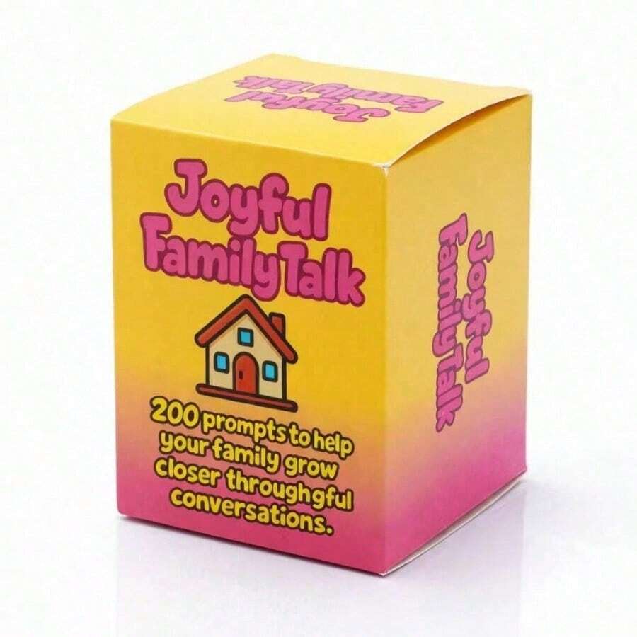 Happy Family Conversation Card Game 200 Topic Cards Help Family Members Get Closer Through Meaningful Conversations Family Friends Gathering Game Cards - Mustard Yellow - View 1