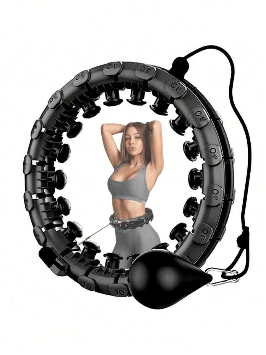 Smart Weighted With 24 Adjustable Segments, 55–140 Cm Waist Fit And Sliding Weight, Detachable Fitness Hoop With Textured Inner Surface And Adjustable Cord, Compact Exercise Equipment For Home Workouts And Training - A - View 1