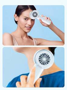 JMMO Portable Handheld Fan With Digital Display, USB Rechargeable Mini Personal Fan, 3000mAh Battery, High Speed Cooling For Outdoor Activities, Travel, Work, Wearable Cooling Fan, Compact Mini Fan,Commencement,Graduation Ceremony - White - View 7