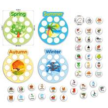Quixorblex 1 Set Four Seasons Felt Sorting, Seasonal Cognition Teaching Tool, Interactive Learning And Educational Supplies, Spring Summer Autumn Winter Matching Felt Game, Scenario-Based Teacher Teaching Material, Fun Seasonal Enlightenment Learning Teaching Aid - Multicolor - View 4