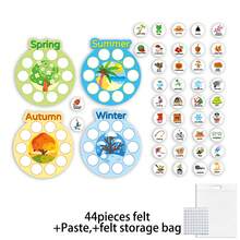 Quixorblex 1 Set Four Seasons Felt Sorting, Seasonal Cognition Teaching Tool, Interactive Learning And Educational Supplies, Spring Summer Autumn Winter Matching Felt Game, Scenario-Based Teacher Teaching Material, Fun Seasonal Enlightenment Learning Teaching Aid - Multicolor - View 13