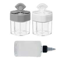 4-In-1 Plastic Salt & Pepper Shaker + Transparent Spout Oil Dispenser Small Portion Bottle, 4-Compartment Flip Spice Dispenser, Travel Spice Container With Dividers, Lidded Seasoning Shaker, Labeled Travel Spice Jar, For BBQ, Cooking, Baking, Storing Spices, Salt, Sugar, Etc. - Multicolor - View 14