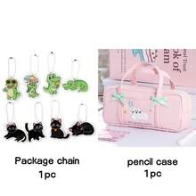 2pcs, Simple Handheld Cat Pencil Bag Zipper Double Bow Stationery Storage Bag Cosmetic Storage Bag Durable Desktop Pen Bag Student Back To School Office Stationery Storage Bag - Pencil Case - View 11