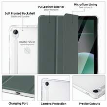 DANYCASE 軟質保護殼，附筆槽，適用於 A8 A9 A9+ S9/S9FE S10lite S9+，半透明磨砂背蓋 - 深綠色-半透明磨砂款 - 查看 3
