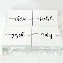 Personalized Groomsmen Gift Box, Customized Magnetic Gift Box, Customized Wedding Gift Bag, Groomsmen Invitation Gift Box, Empty Wedding Gift Box, Suitable For Bridesmaid Gifts, Wedding Party - Multicolor - View 6