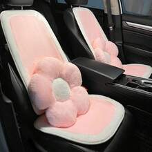 1pc Pink Long Plush Cute Universal Car Seat Cushion, Warm Anti-Slip Comfortable Car Seat Protector, Also Can Be Used As Chair Pad - A - View 7