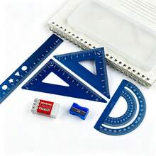 15cm Aluminum Alloy Compass 6-Piece Set With Built-In Pencil Sharpener, Random Color, 2 Color Options: Purple/Blue, High Quality, Great Value, Stylish Design - Sets - View 4