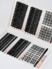 CMAYOME 450/530/570/600pcs False Eyelashes (Including Adhesive, Styling Solution, Tweezers), Mixed Style Single Cluster Eyelashes, Soft, Natural And Easy To Use Eyelash Clusters, Large Capacity Fluffy And Thick Classic Style, Suitable For Daily Use - Multicolor - View 12