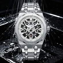 1PC Mechanical-Style Men's Watch, Skeleton Dial, Octagonal Case, With Date Display, Perfect For Everyday Wear Or As A Gift - one-size - View 11