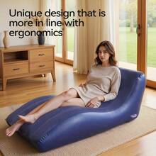 Outdoor Camping Inflatable Sofa, Portable Inflatable Sofa, Single Size Sofa Bed, Comfortable Outdoor Inflatable Sofa, Durable Indoor/Outdoor Inflatable Sofa, Inflatable Sofa With Armrests For Adults, Flocked Surface Indoor Inflatable Lounge Chair, Portable Inflatable Sofa Suitable For Movie Night, Outdoor Inflatable Sofa - Multicolor - View 5