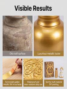 Weather-Resistant Metal Paint, Water-Based Decorative Gold Roman Column Paint, Outdoor Gold Leaf Paint, Suitable For Various New And Old Styles, Perfect Gift For Family And Friends, Halloween, Christmas, Water-Based Gold Paint, Outdoor Fence Decorative Gold Paint, Bright Gold Paint, Water-Based Gold Paint. It Has Strong Toughness, Good Adhesion, Enhanced Product Strength, Good Flowability And Coating Performance. - Multiple Styles - View 6