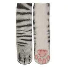1 Pair Animal Socks Digital Print Realistic Cat Dog Funny Quirky Personalized Socks,Halloween - Multicolor - View 8