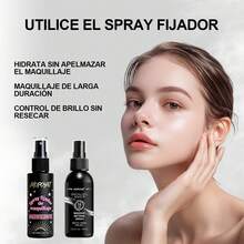 Set MOPOYAT de 2 Sprays Fijadores: Larga Duración + Acabado Mate – Te aguanta el maquillaje, te controla los brillos y te lo deja con mejor aspecto – Pa' que no batalles con el calor – 2 Piezas - negro - Ver 6