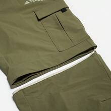 Adidas Spring/Autumn Men's Outdoor Cargo Pants, Detachable Shorts 2-In-1 Long Pants, Loose Fit Sports Casual Pants JD3485 - Rock Grey Olive Green - View 6