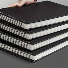 1pc Sketchbook Watercolor Paper Top Spiral Bound Drawing Pad 30 Sheets/Pack Acid-Free Art Sketchbook Drawing & Writing Paper High Quality Sketch Notebook - Black Card Sketchbook - View 1