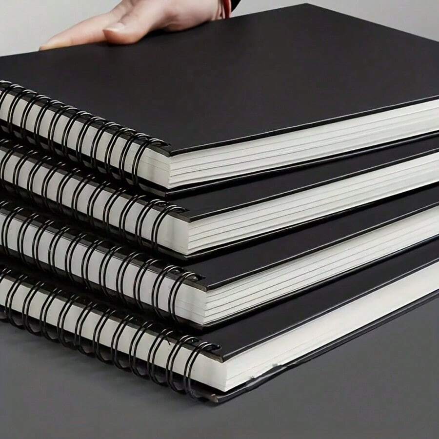 1pc Sketchbook Watercolor Paper Top Spiral Bound Drawing Pad 30 Sheets/Pack Acid-Free Art Sketchbook Drawing & Writing Paper High Quality Sketch Notebook - Black Card Sketchbook - View 1