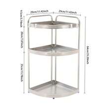 SENDERPICK Spice Rack Organizer Seasoning Spice Organizer 3-Tier Kitchen Corner Shelf - Silver - View 3
