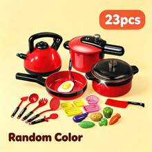11/23/47/51/69pcs Mini Kids Kitchen Pretend Play Toy Set, Cuttable Fruit & Vegetable Realistic Food, Includes Cookware & Tableware, Holiday Birthday Gift, Educational Toy For Boys & Girls 3+ - Multicolor - View 8