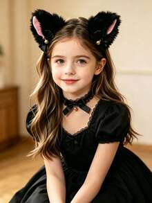 Cute Cat Ear Hair Clip Maid Style Animal Ear Bow Headband Cat Rabbit Bell Headband Halloween Hair Accessory - Multicolor - View 4