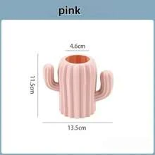 3D Printed Pen Holder, Creative Cactus Design, Desktop Storage, Can Store Pens, Markers, Scissors And Rulers, Japanese Style Stationery Storage Can, Creative Office Desk Accessory, Makeup Brush Holder, Suitable For Home Office, Study, Vanity, School And Other Places. Suitable For Home Decor, Back To School Season. - Multicolor - View 10