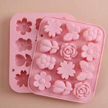 1pc 12-Cavity Silicone Flower Soap Mold, Assorted Mini Flower Shapes, 3D Handmade DIY Soap Candle Mold, Soap Resin Craft Mold - A - View 10