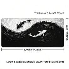 Black White Koi Mouse Pad Gamer XL Extra Large Home Mousepad XXL Office Natural Rubber Carpet PC Table Mat Mouse Mats - View 13