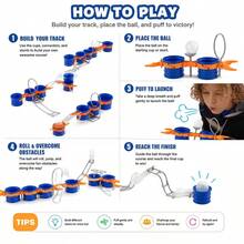 Blow Ball Track Toy, Suitable For Family Gathering Games, Educational Lung Capacity Training Ball Challenge Toy, Multi-Player Interactive Group Tabletop Game, Family Gathering Entertainment - Multicolor - View 8