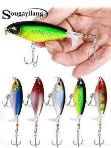 5PCS Lure Long Cast Floating Lure Set Freshwater Fishing Snakehead With Propeller Lure - Multicolor - View 3
