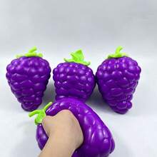 1pc Extra Large Purple Grape Squeeze Toy, TPR Material Realistic Vegetable Slow Rebound Stress Relief Ball, Squishy Stress Toy, Birthday Gift, Christmas Gift, Halloween Gift, Perfect Gift, Collectible [OPP Bag] - Multicolor - View 6