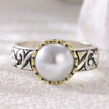 DIYCCPC Vintage Textured Women's Ring, Engraved Craftsmanship, Outstanding Atmosphere, Eye-Catching Accessory For Casual Gatherings - Two-color - View 5