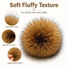 4pcs Realistic Rabbit Fur Ball Cat Toys, Indoor Plush Cat Toys, Cat Owner Gift, Valentine's Day, Thanksgiving, Party, Birthday Gift - Multicolor - View 7