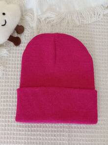 [Customized] Personalized Kids Knitted Beanie With Text,Name Or Logo, Rolled Edge Boy Girl Hat For Daily Wear & Holiday Gift - Multicolor - View 30