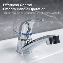 ABS Material Single Cold Water Bathroom Basin Faucet, Plated Shiny Finish Single Handle Deck Mount Cold Water Faucet - Plating - View 5