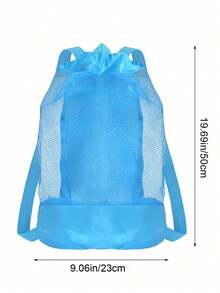 1Pc Mesh Drawstring Sacks, Colorful Lightweight Bags, Popular Beach Gear, For Toy Storage, Shell Collecting, Swimming And Seaside Outings - Multicolor - View 5