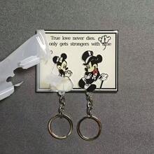 Disney 3PCS Couple Matching Keychains, Wedding Mickey Minnie Bride & Groom Acrylic Key Ring Set, Romantic Lover Gift, Valentine Wedding Souvenir Key Holder - One Size - View 13