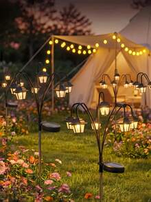 Solar Palace Lantern Light, Waterproof, With Ground Stake Solar Garden Light, Christmas, Halloween, Thanksgiving Outdoor Decoration, Suitable For Yard, Garden, Driveway, Villa, Outdoor Decoration, Autumn Decoration, Outdoor Home Decor - X10-palace Lantern - View 5