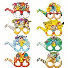 Panini Creative Anime Cartoon Paper Party Glasses Frame, Foldable Photo Prop Glasses, Birthday Party Costume Accessory, Game Theme Party Selfie Decoration - Random Styles - View 7