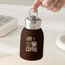1pc 10oz Stainless Steel Insulated Tumbler, Printed With "Life Is Better With Coffee", Reusable, Suitable As A Gift For Office, Home, Travel, Outdoor Adventure - Multicolor - View 1