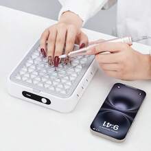 USB Mini Powerful Nail Dust Collector, Low Noise Portable Nail Dust Collector, Basic White And Shiny Crystal Rhinestone Styles, Suitable For Salon DIY Nail Polishing - White - View 9