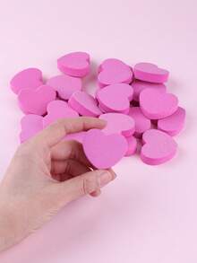 50Pcs/Pack Mini Heart Nail Buffers Double Sided Foam Rose Black Nail File Blocks Reusable Nail Polishing Sanding Blocks For Home Salon Manicure Natural Nail Shaping - Multicolor - View 5