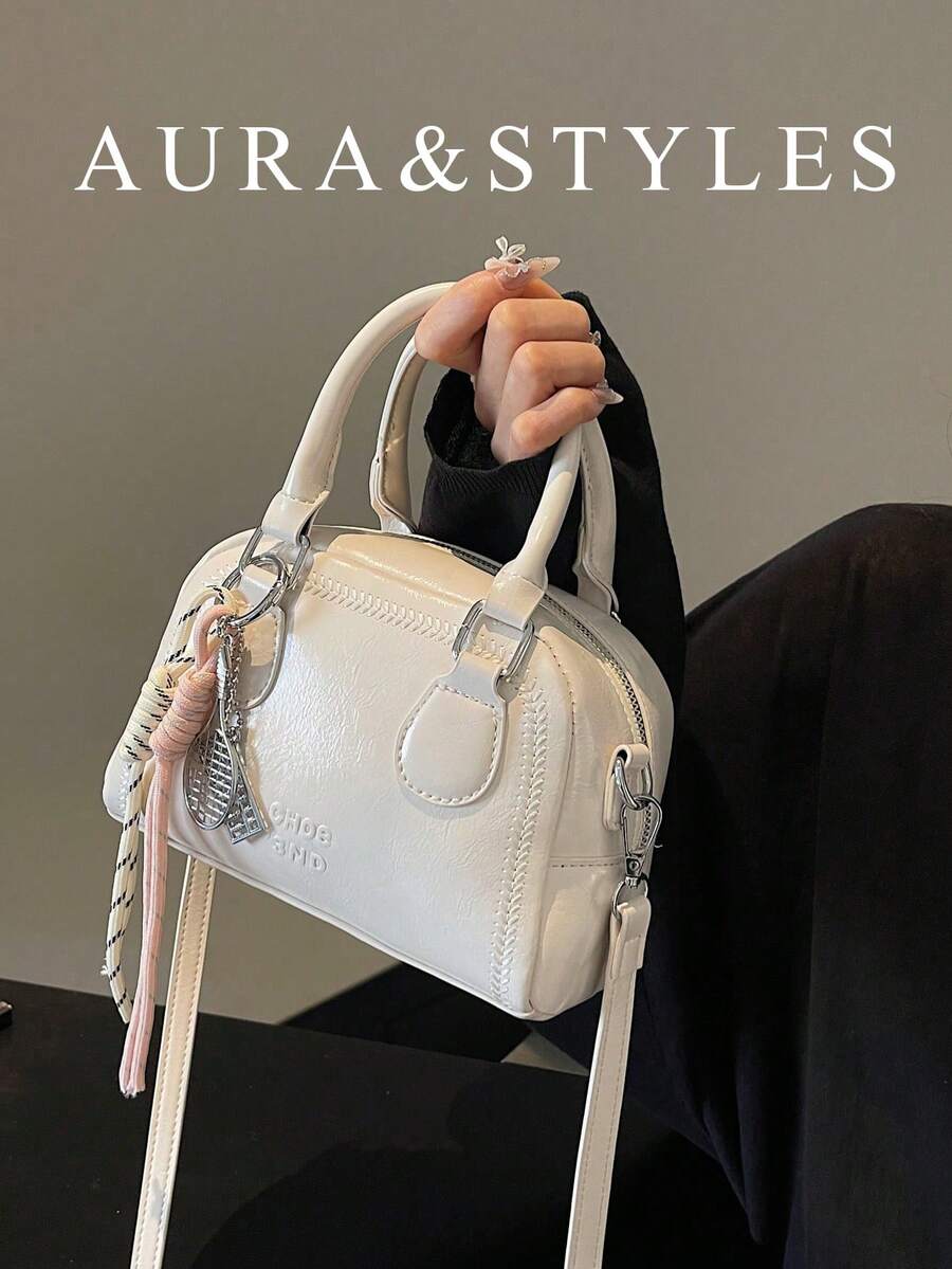 Mini Vintage Shoulder/Crossbody/Handbag For Women, Versatile Fashion Style For Work - White - View 1